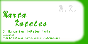 marta koteles business card