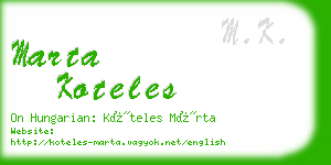 marta koteles business card